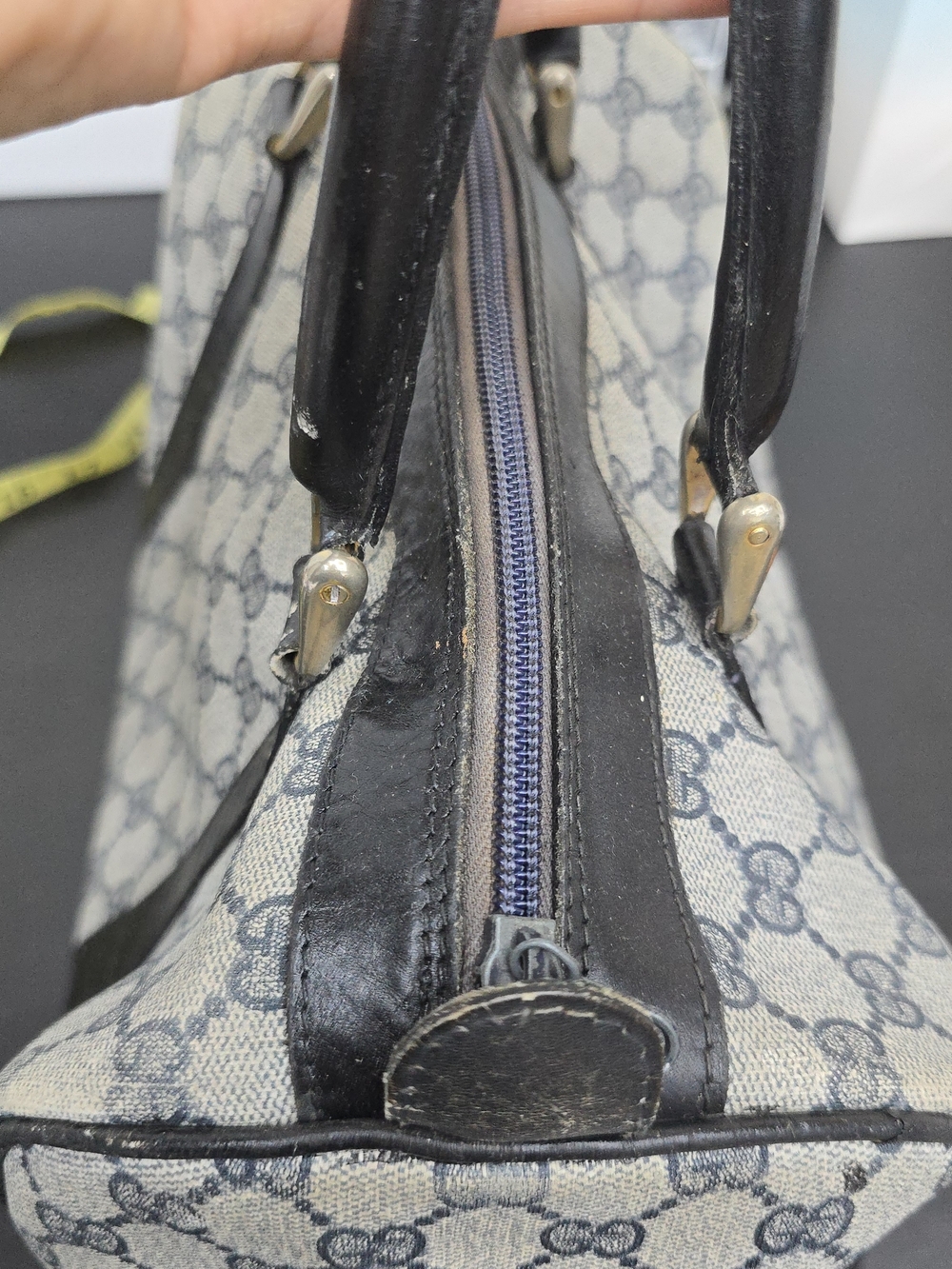 Gucci Monogram Boston Bag in Tan and Black - Picture 4 of 13